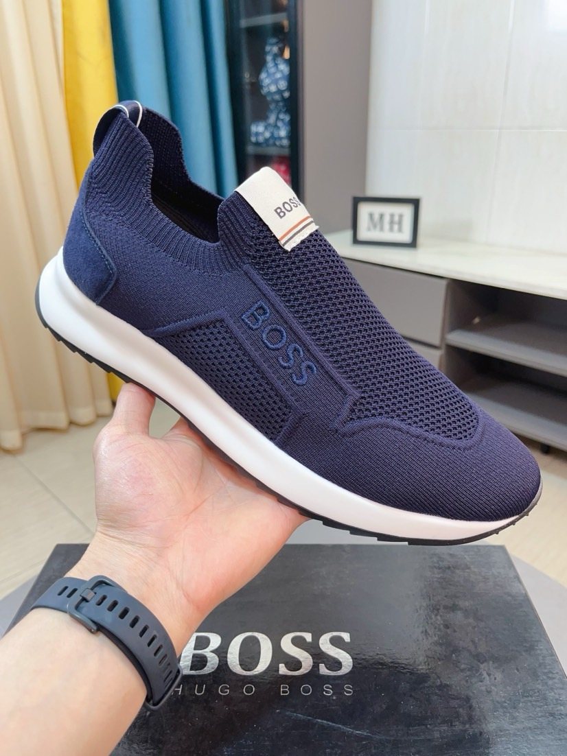 BOSS Knit-Look Slip-On Sneakers — model
