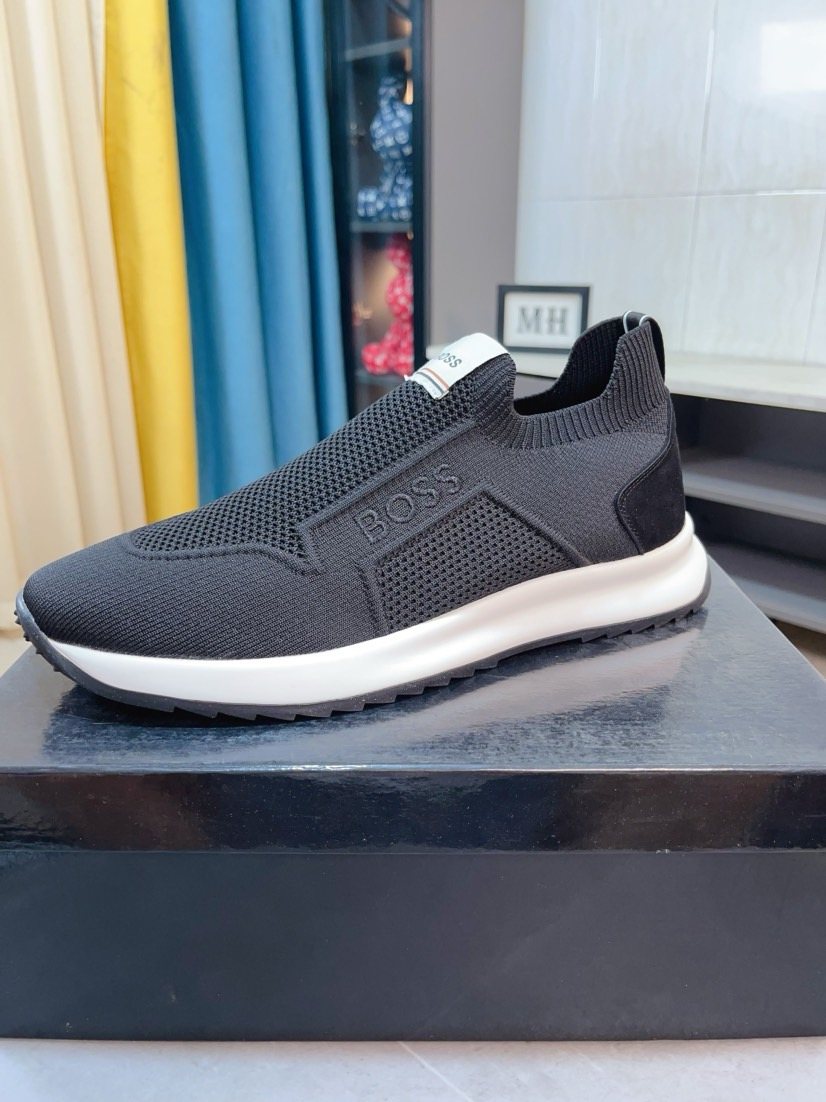 BOSS Knit-Look Slip-On Sneakers — front