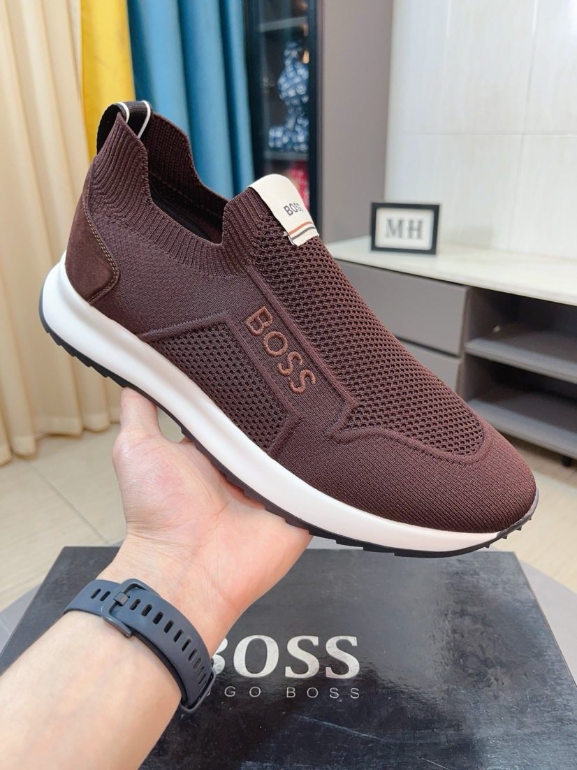 BOSS Knit-Look Slip-On Sneakers — model