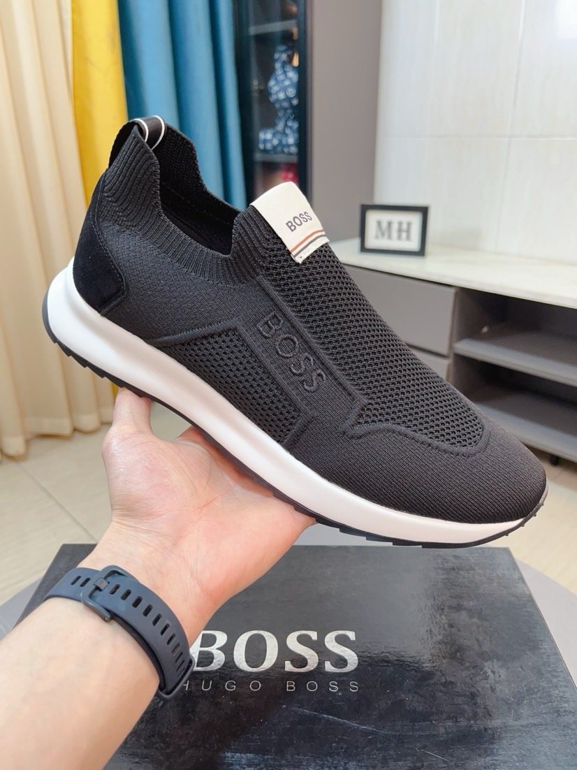 BOSS Knit-Look Slip-On Sneakers — model