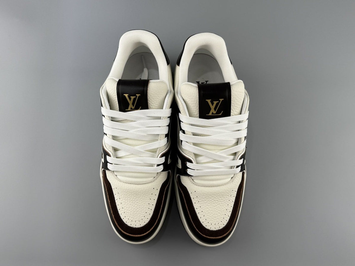 Louis Vuitton White & Black Low-Top Sneakers — front