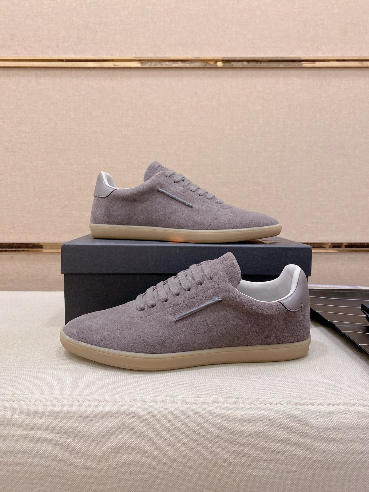 ZEGNA Gray Low-Top Sneakers — side