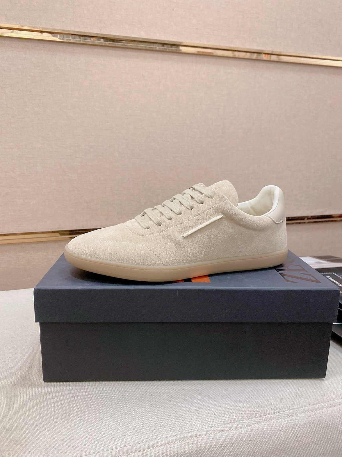 ZEGNA Gray Low-Top Sneakers — front