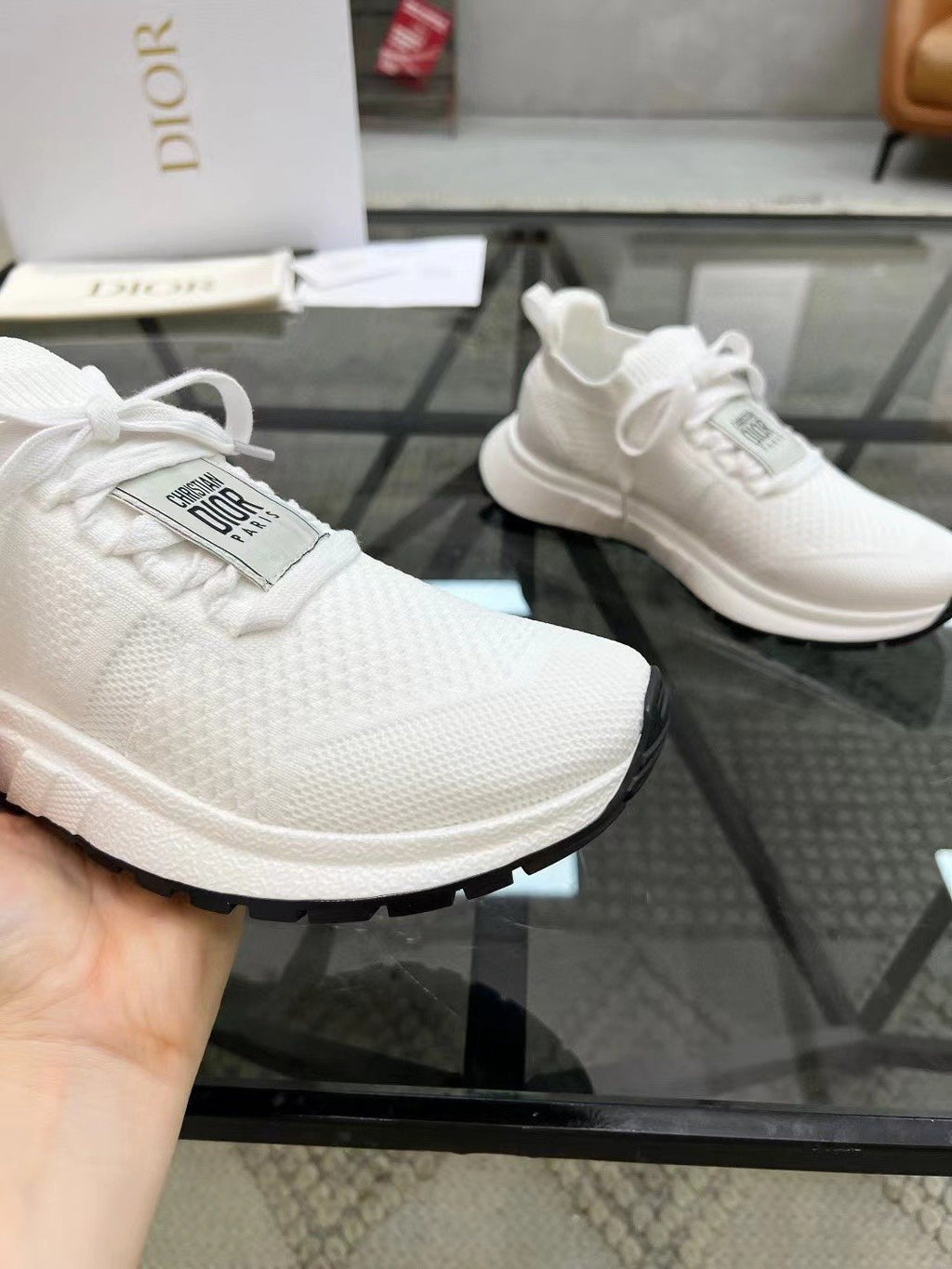 Dior Knit Low-Top Sneakers — front