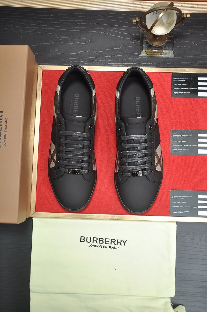 Burberry Check-Panel Low-Top Sneakers — hero