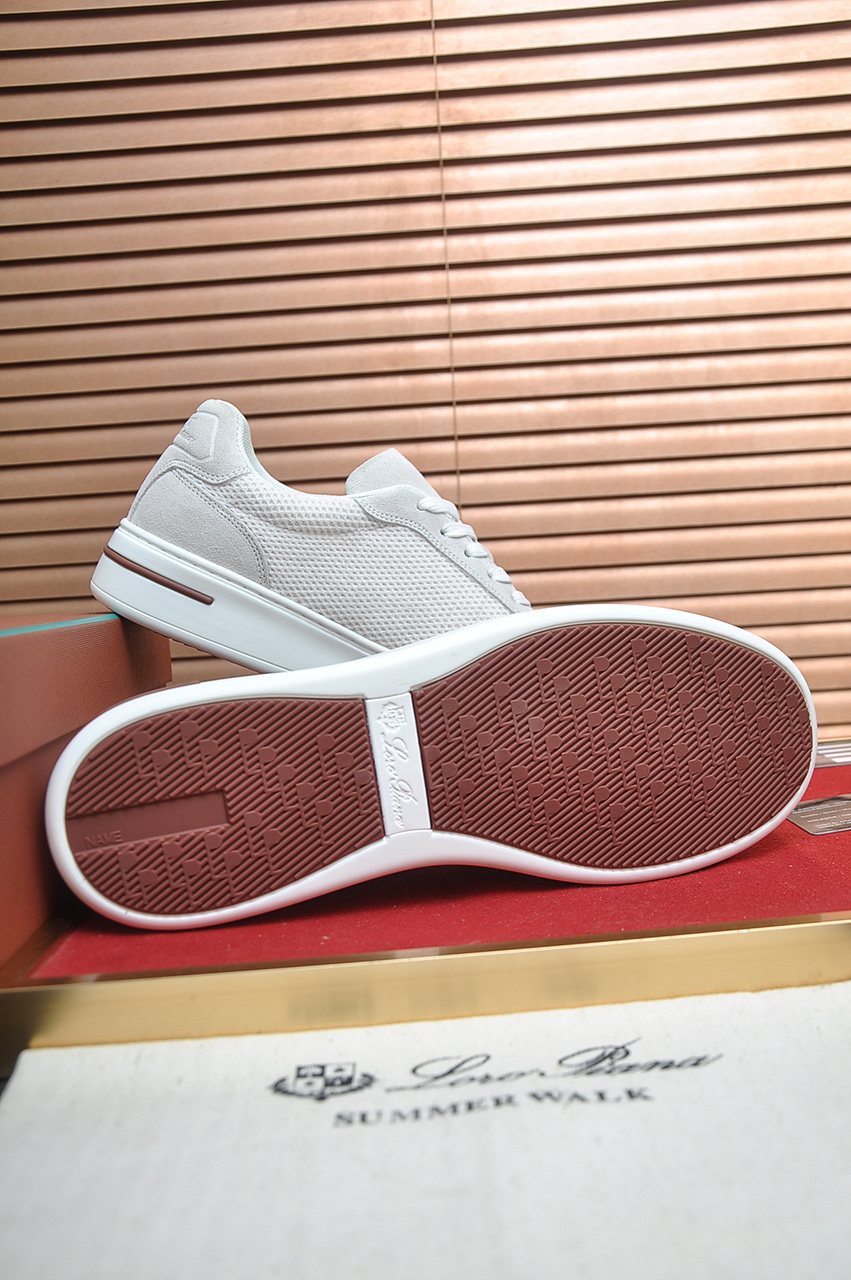 微商相册测试鞋子-Loro Piana Textured Lace-Up Sneakers — side