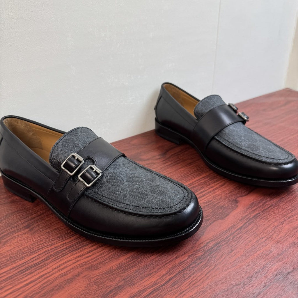 Gucci Black Double Buckle Loafers — hero