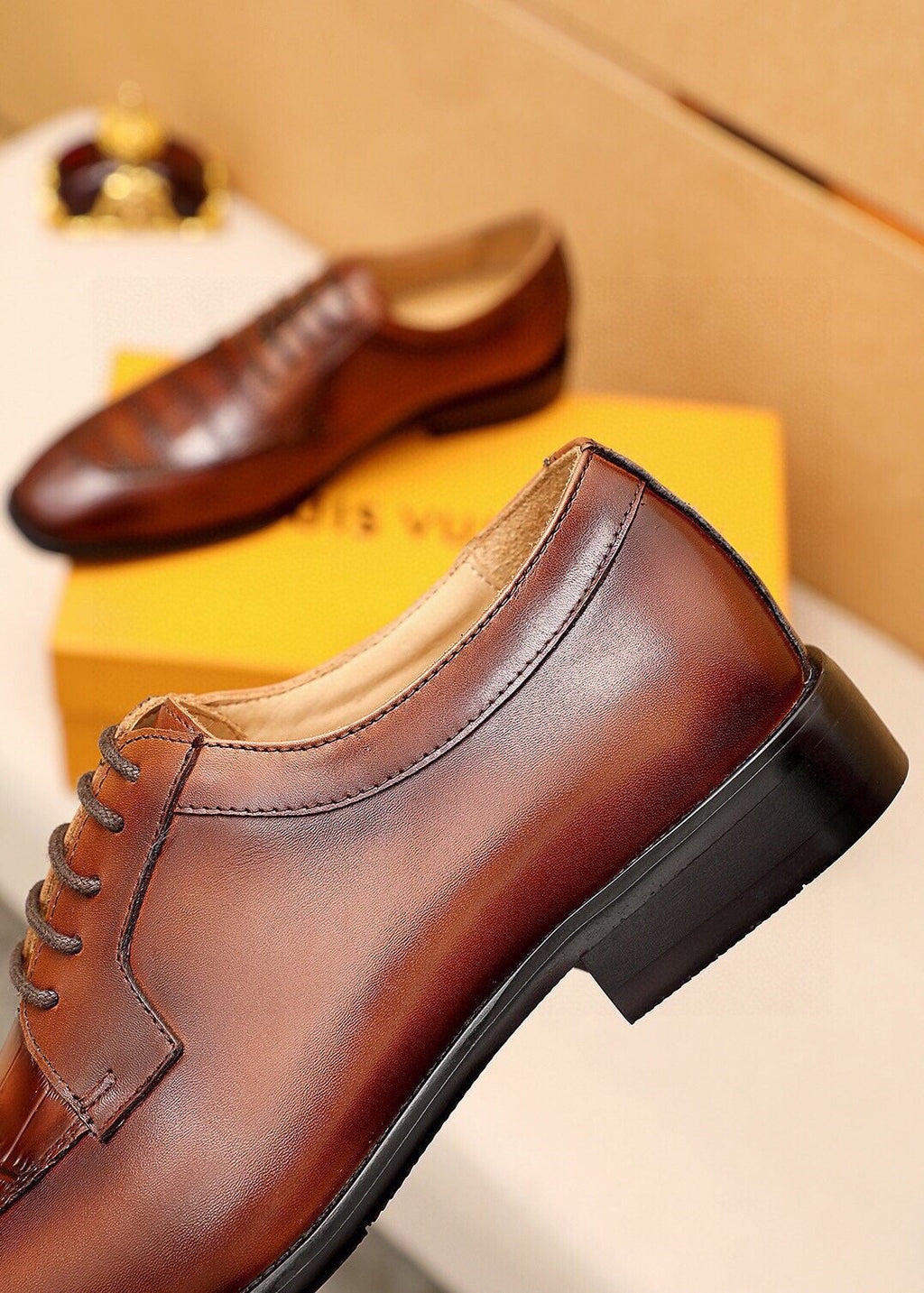 Louis Vuitton Crocodile-Embossed Lace-Up Dress Shoes — side