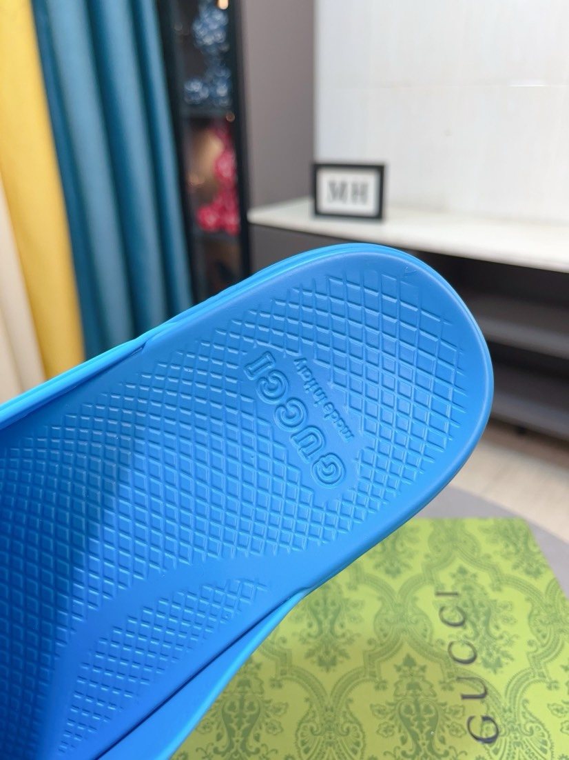 Gucci Emblem Slide Sandals — back