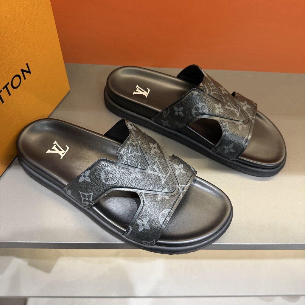 Louis Vuitton Monogram Slide Sandals — front