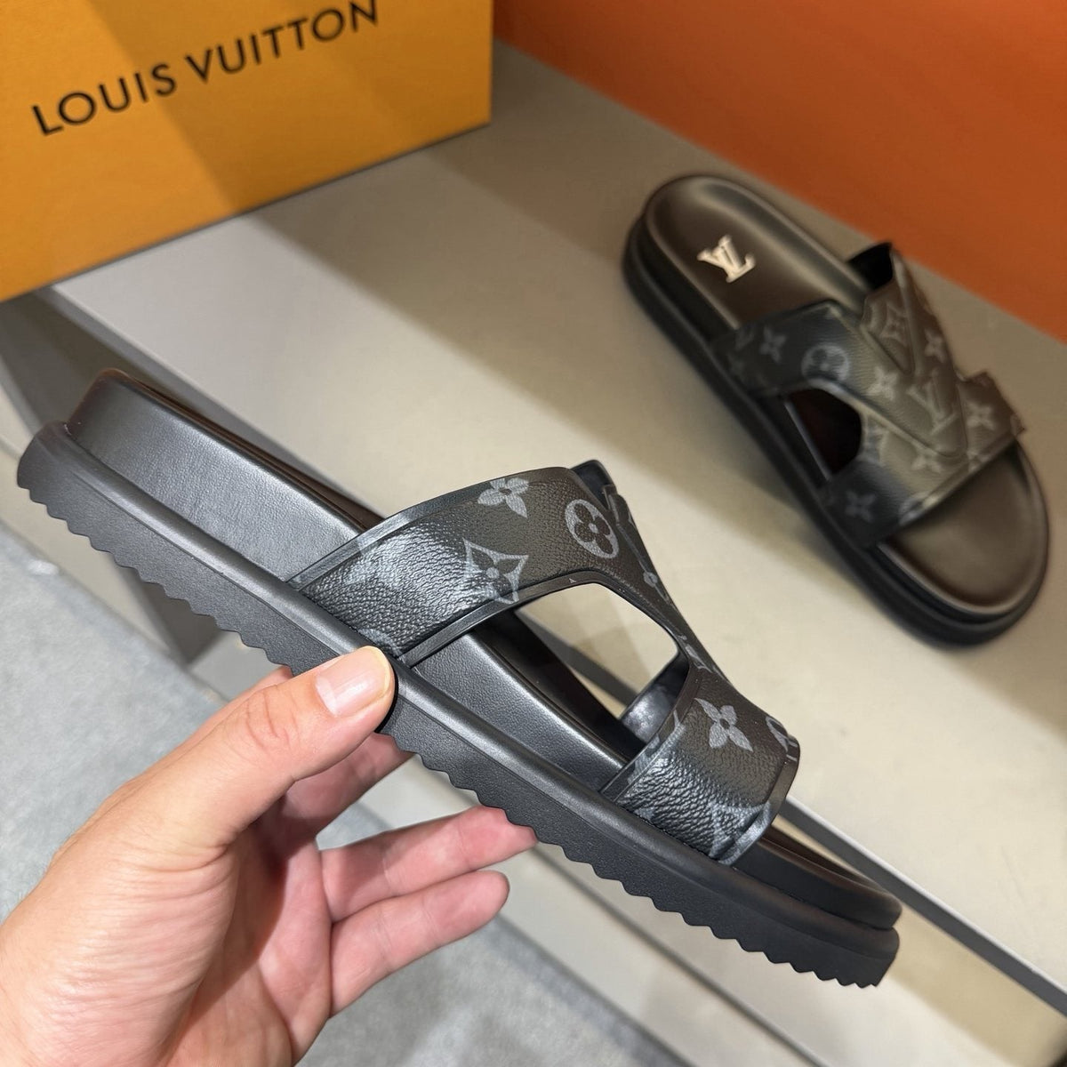 Louis Vuitton Monogram Slide Sandals — side
