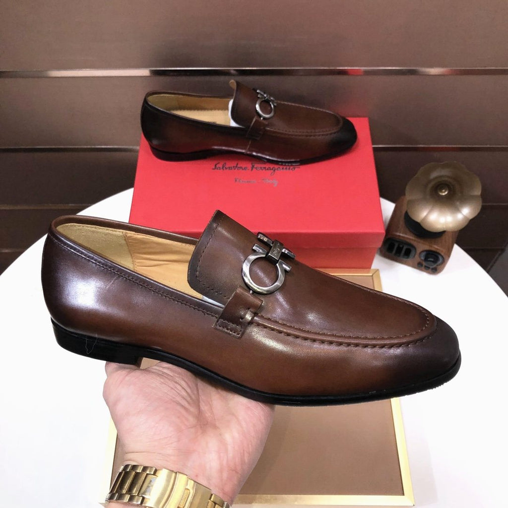 Ferragamo Metal Ring Loafers — side