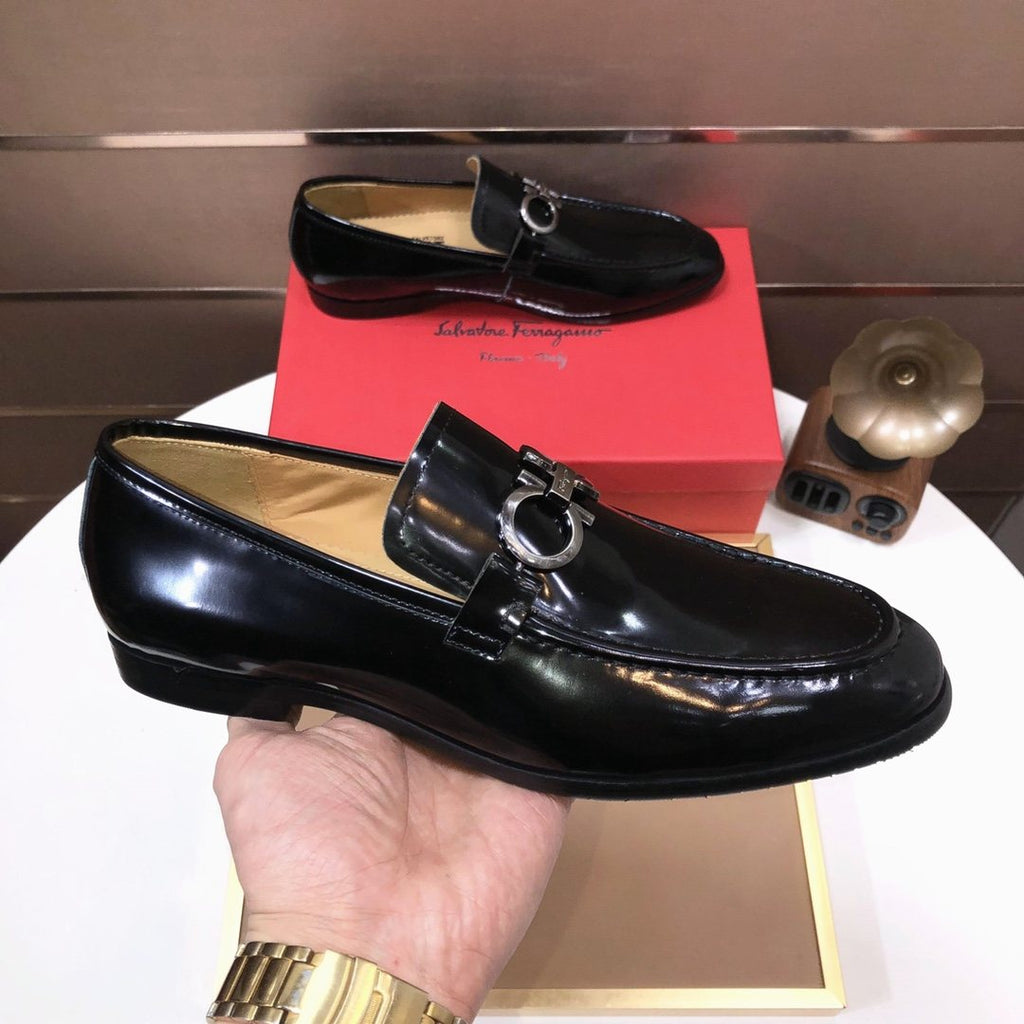 Ferragamo Metal Ring Loafers — model