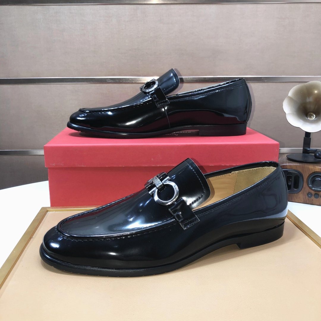 Ferragamo Metal Ring Loafers — side