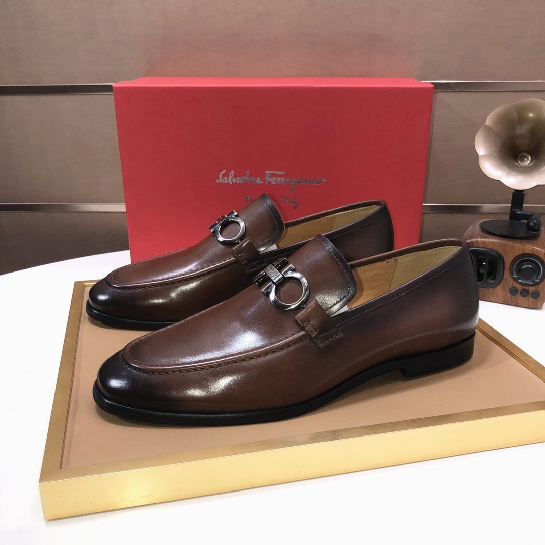 Ferragamo Metal Ring Loafers — side