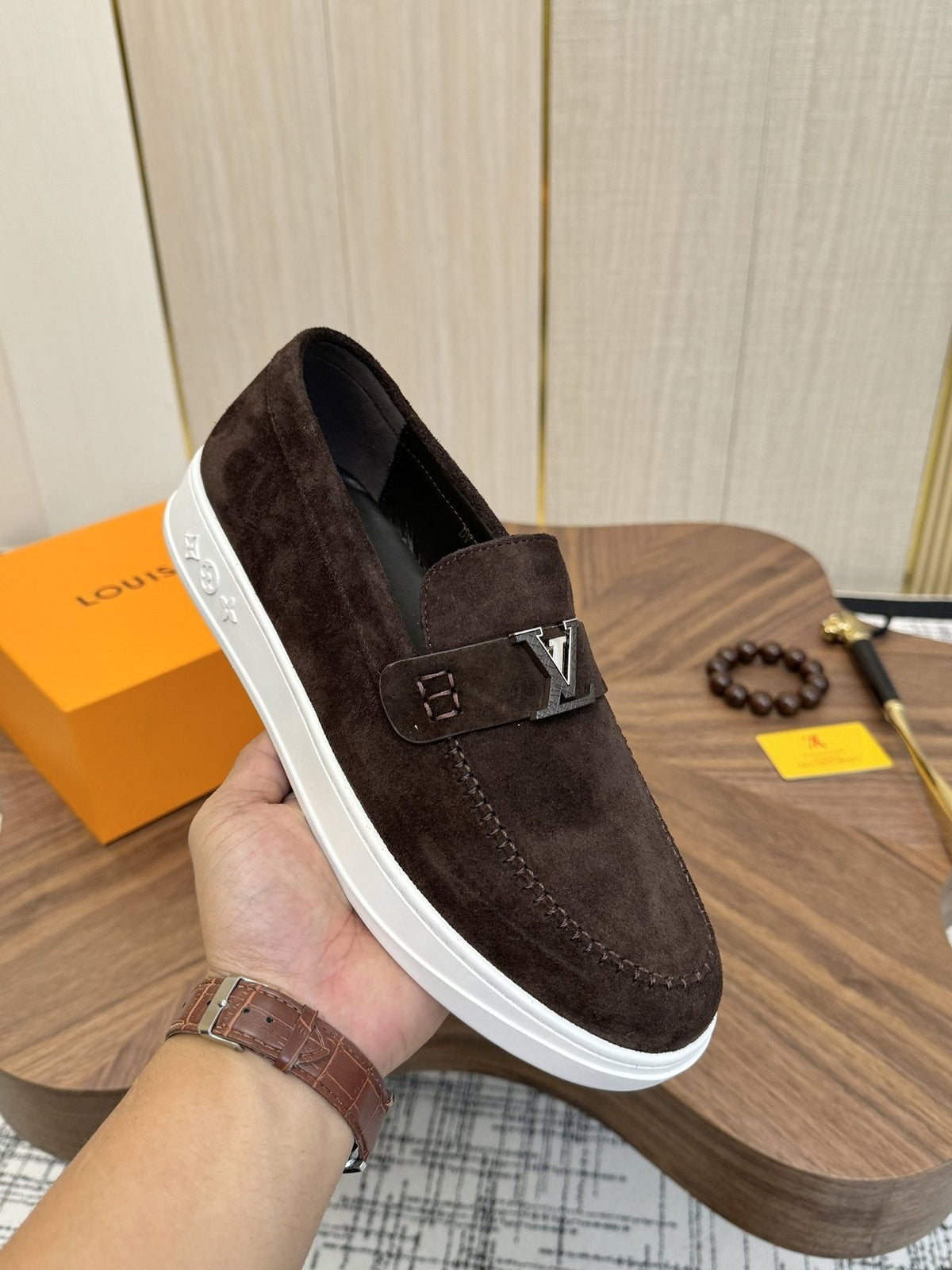 Louis Vuitton LV Logo Slip-On Shoes — detail
