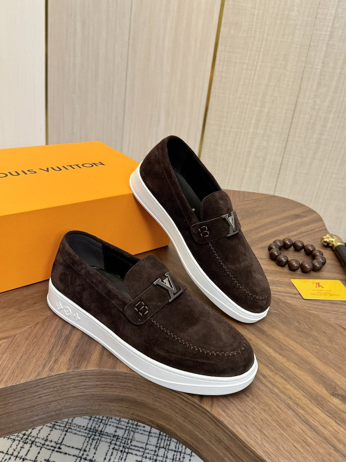 Louis Vuitton LV Logo Slip-On Shoes — front