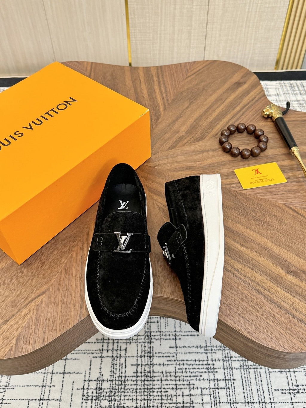 Louis Vuitton LV Logo Slip-On Shoes — front