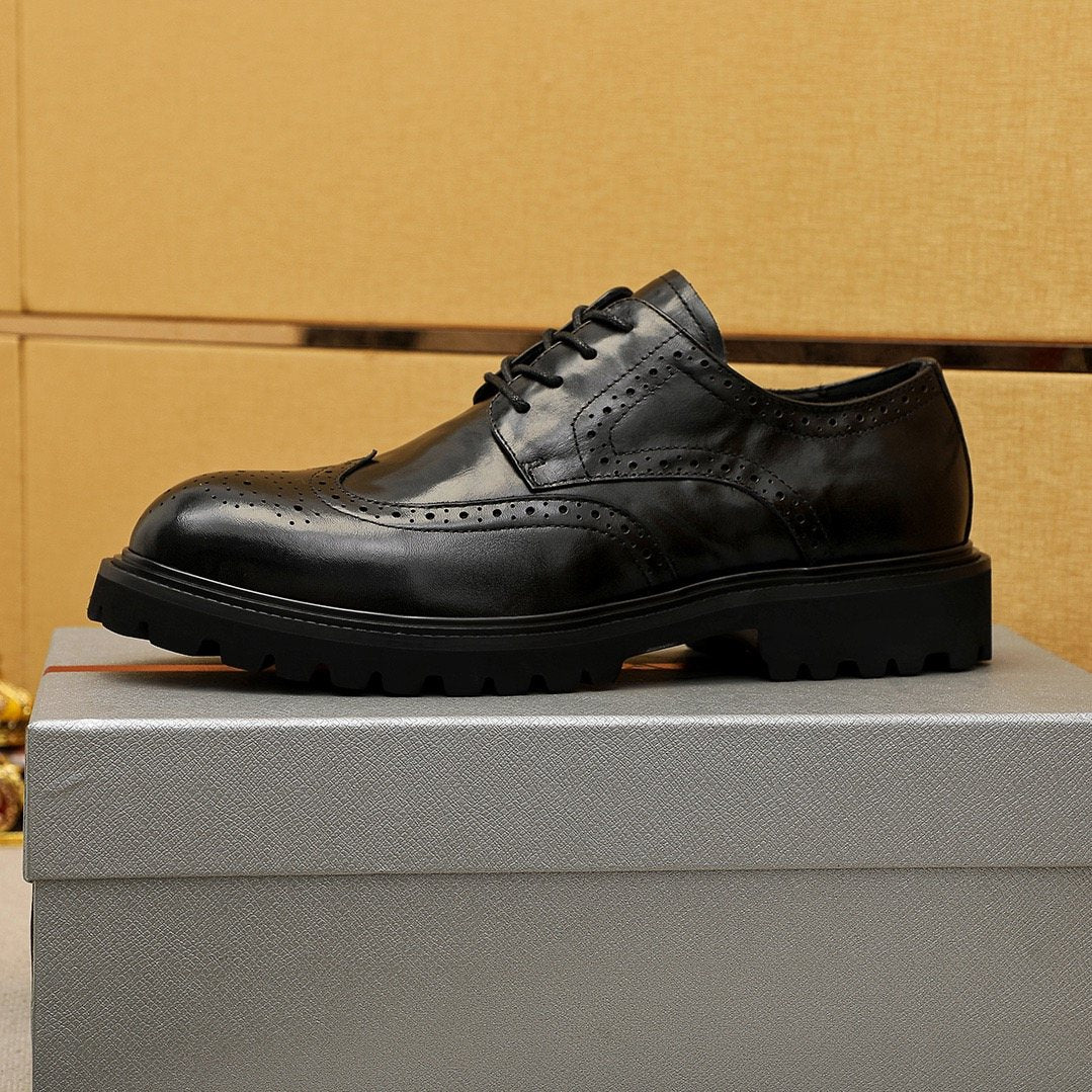 Prada Brogue Lug-Sole Derby Shoes — side