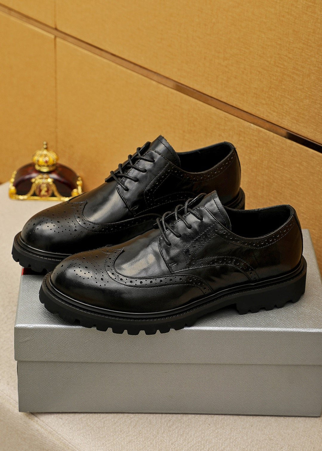 Prada Brogue Lug-Sole Derby Shoes — side