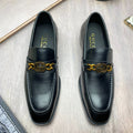 GUCCI Black Gold-Tone Hardware Loafers — hero