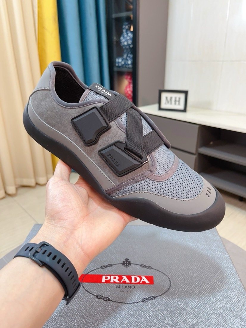 Prada Mesh Slip-On Sneakers — front
