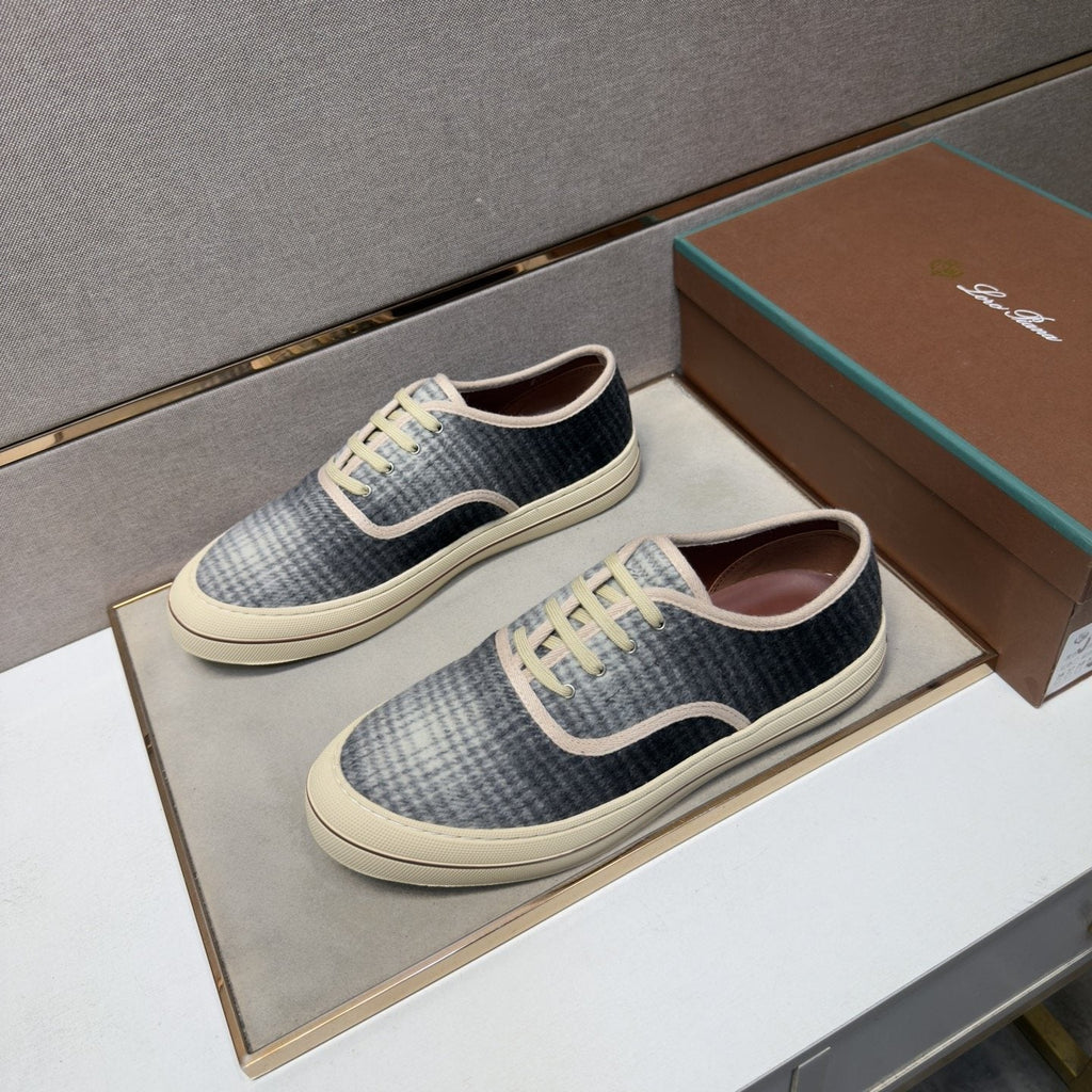 Loro Piana Plaid Low-Top Sneakers — front