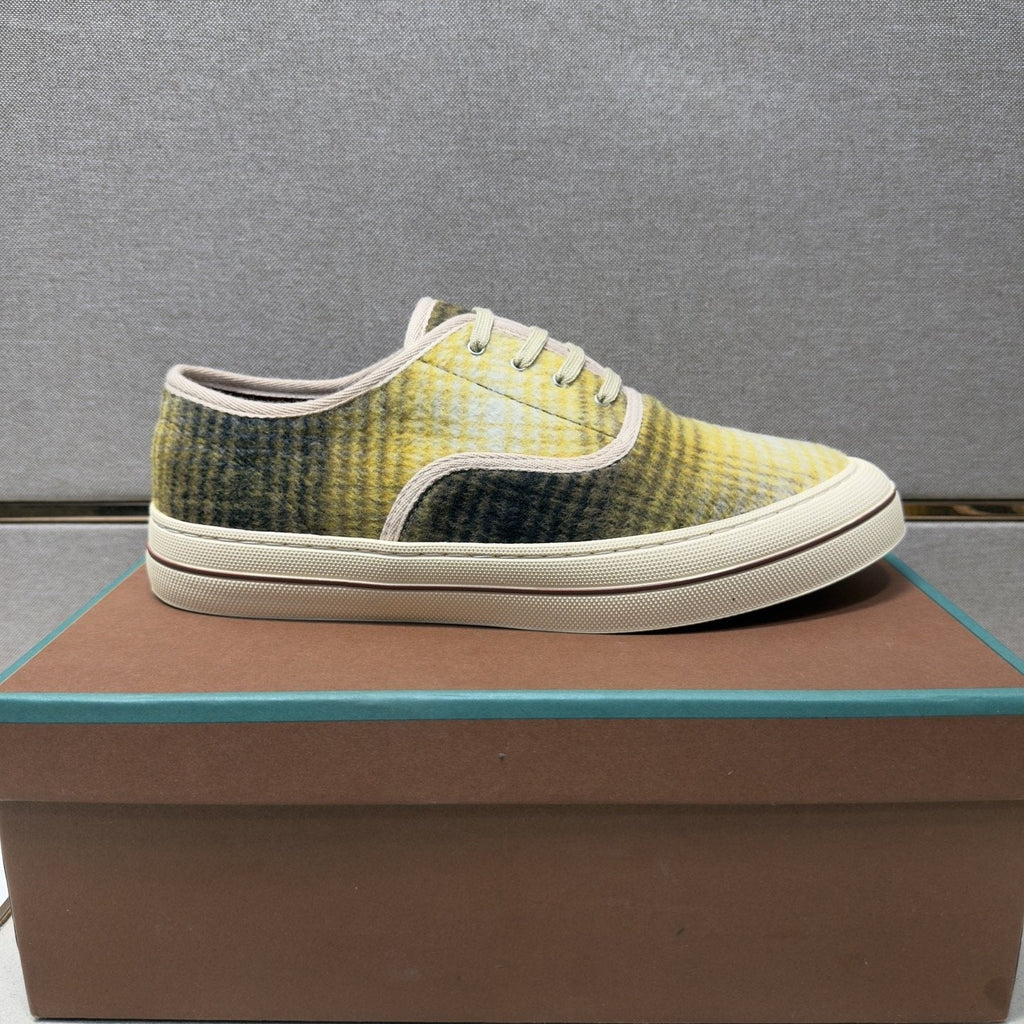 Loro Piana Plaid Low-Top Sneakers — side