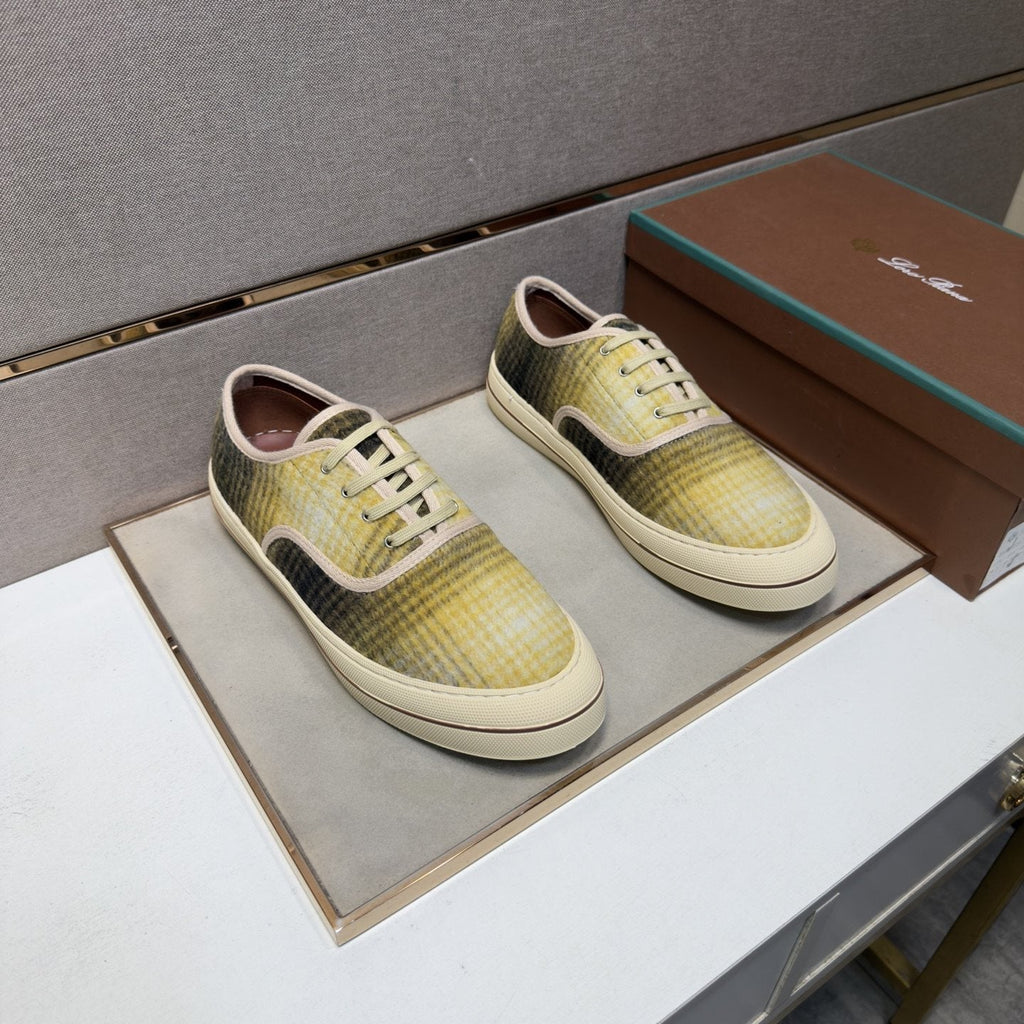 Loro Piana Plaid Low-Top Sneakers — front
