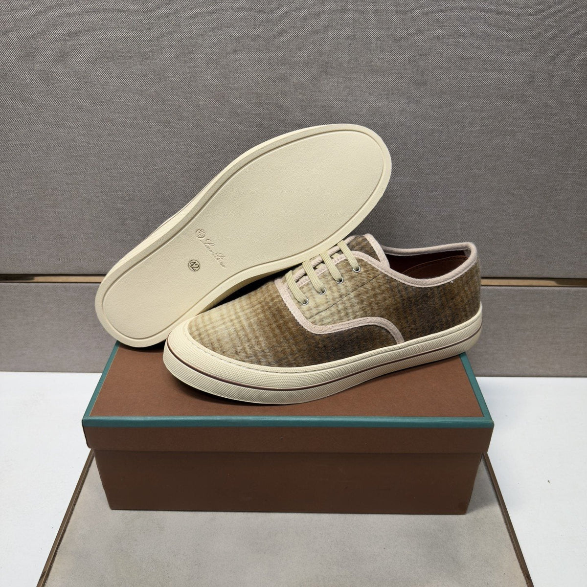 Loro Piana Plaid Low-Top Sneakers — back