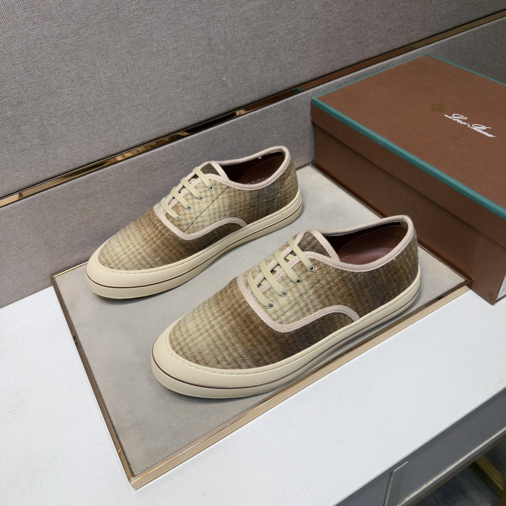 Loro Piana Plaid Low-Top Sneakers — side