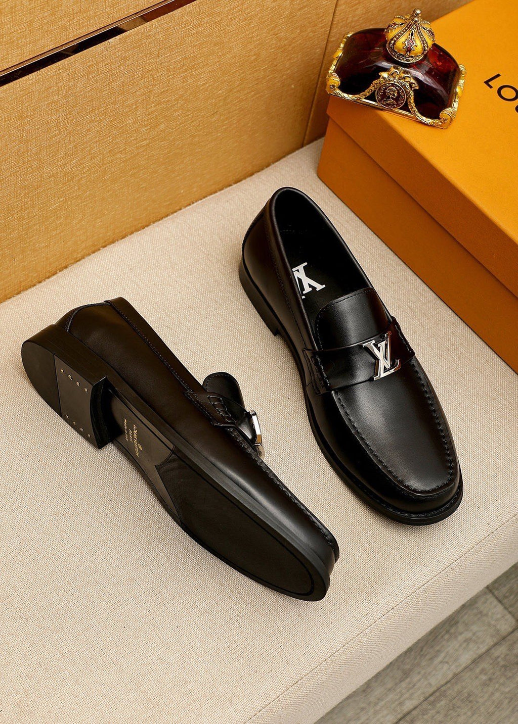 Louis Vuitton Black Hardware Loafers — front