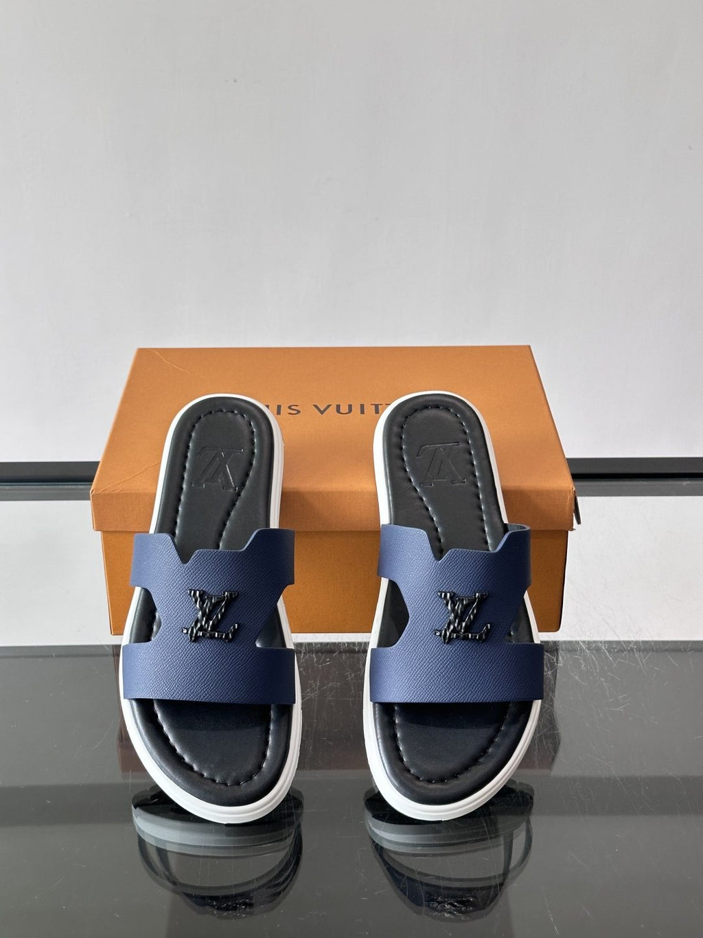 Louis Vuitton Isola Logo Slide Sandals — front