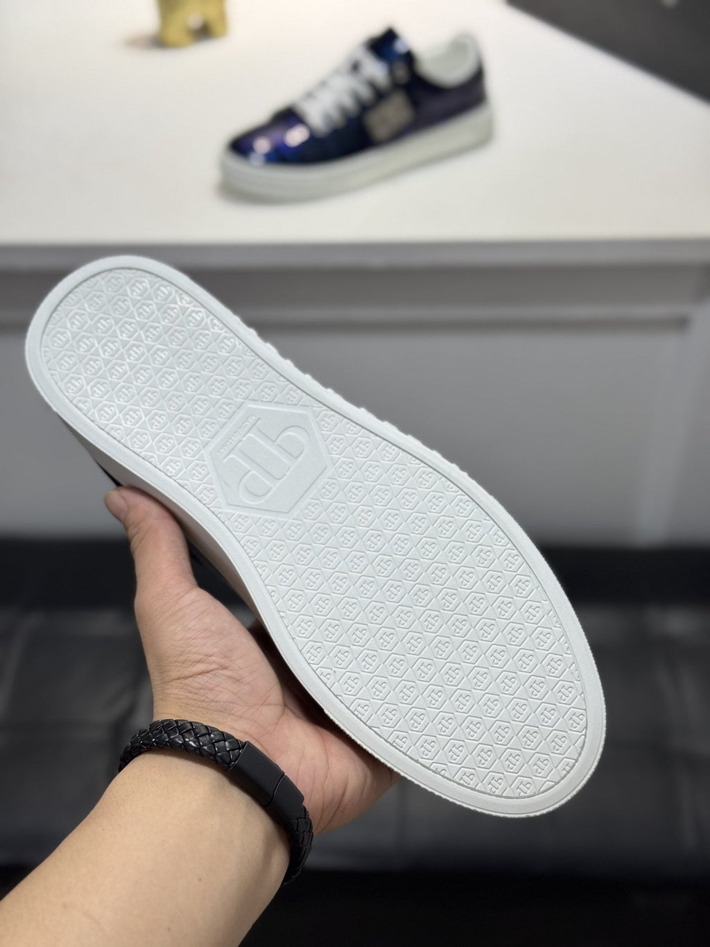 Philipp Plein Textured Low-Top Sneakers — detail