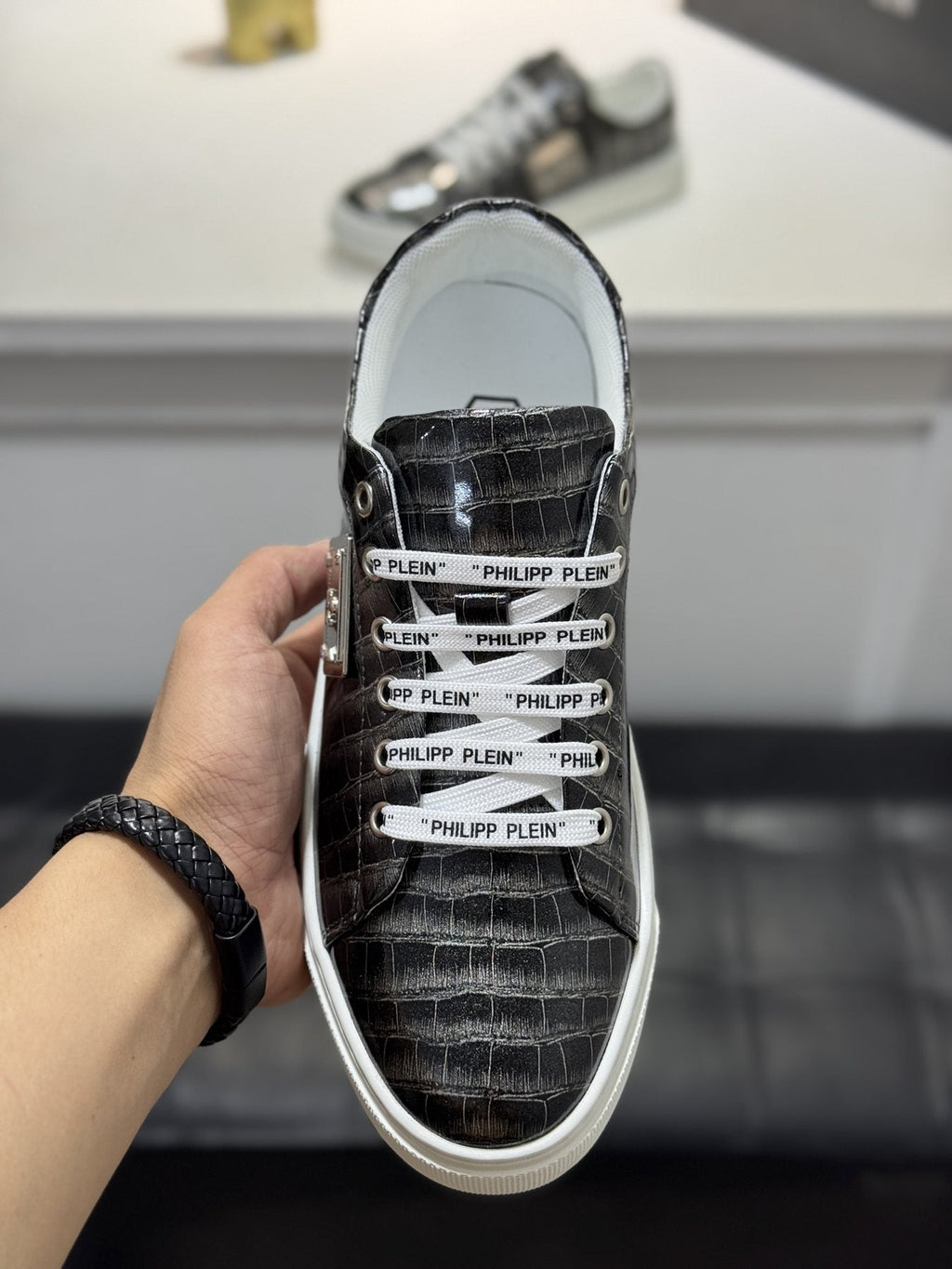 Philipp Plein Textured Low-Top Sneakers — front