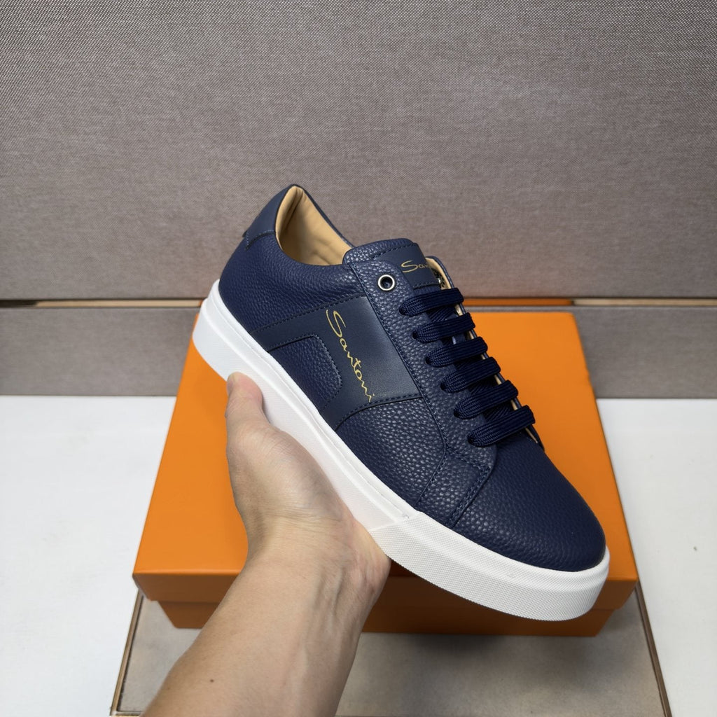 Santoni Textured Low-Top Sneakers — model