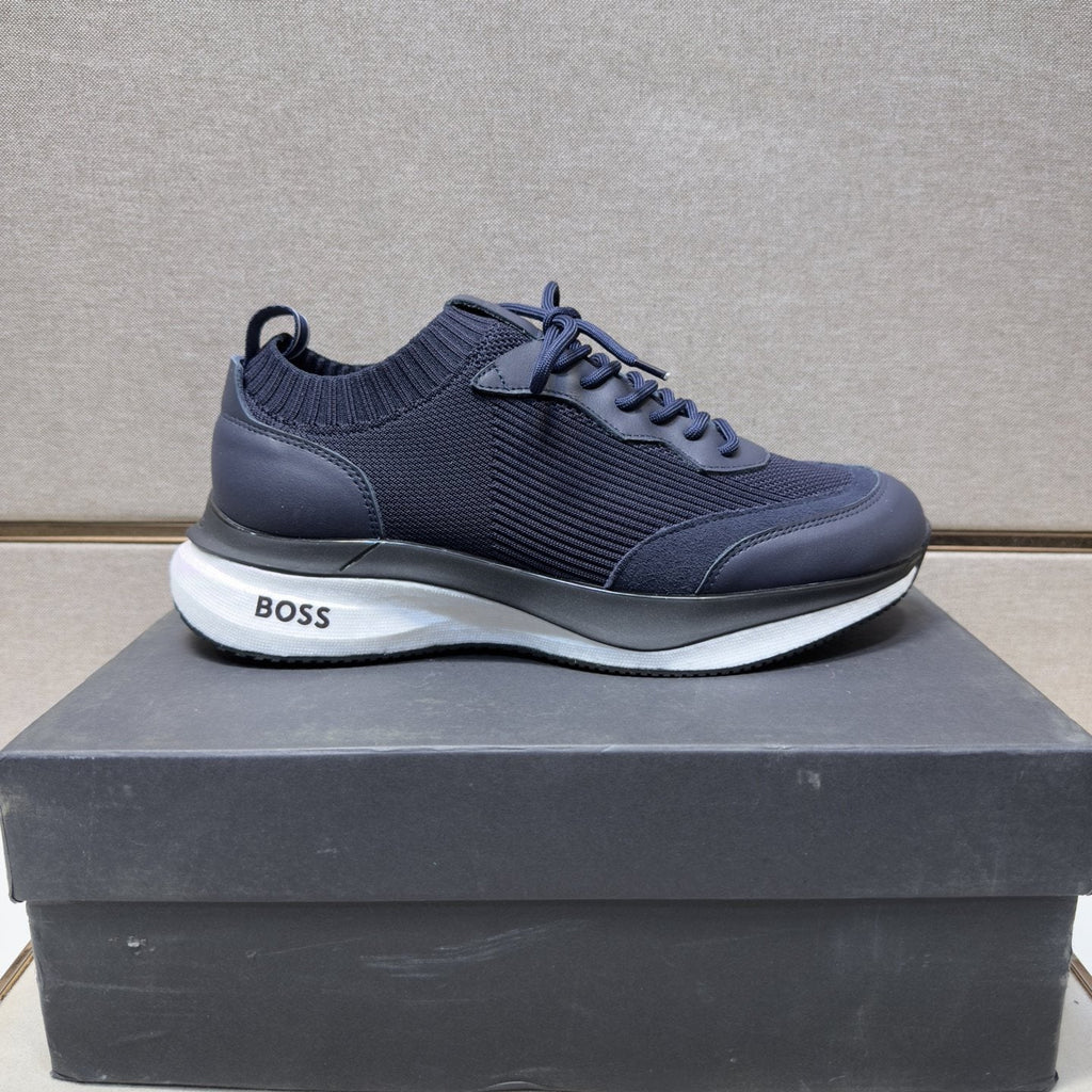 Hugo Boss Mixed-Material Lace-Up Sneakers — side