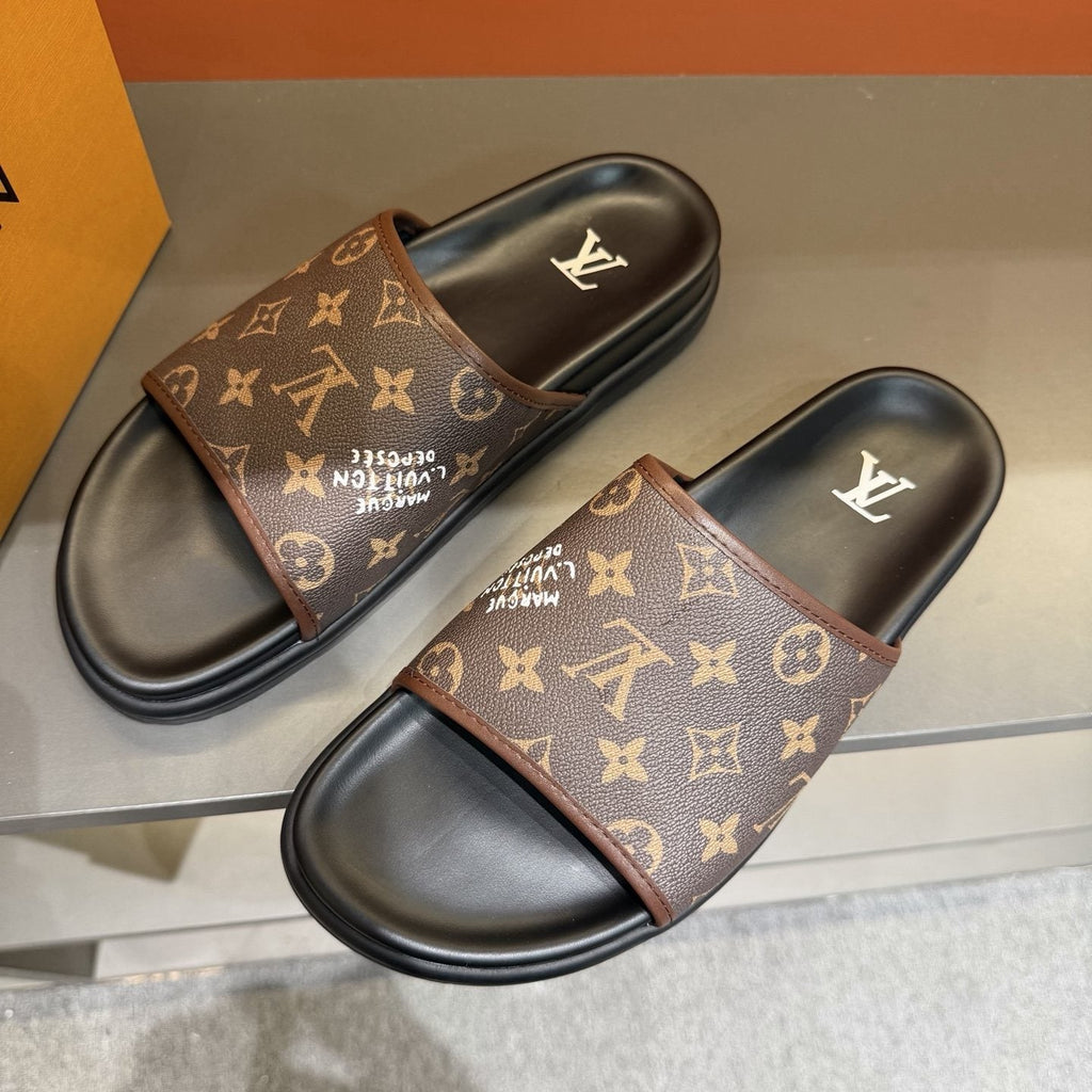 Louis Vuitton Monogram Slide Sandals — detail