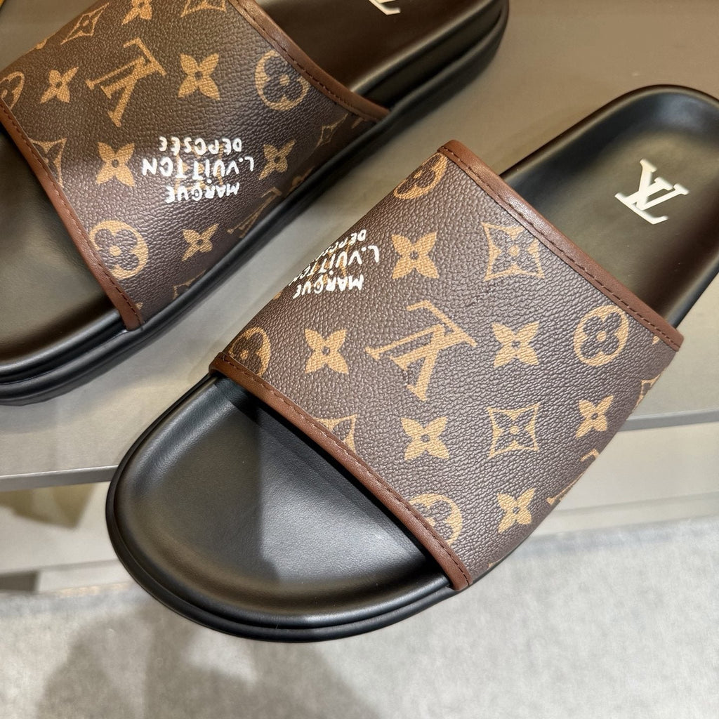 Louis Vuitton Monogram Slide Sandals — front