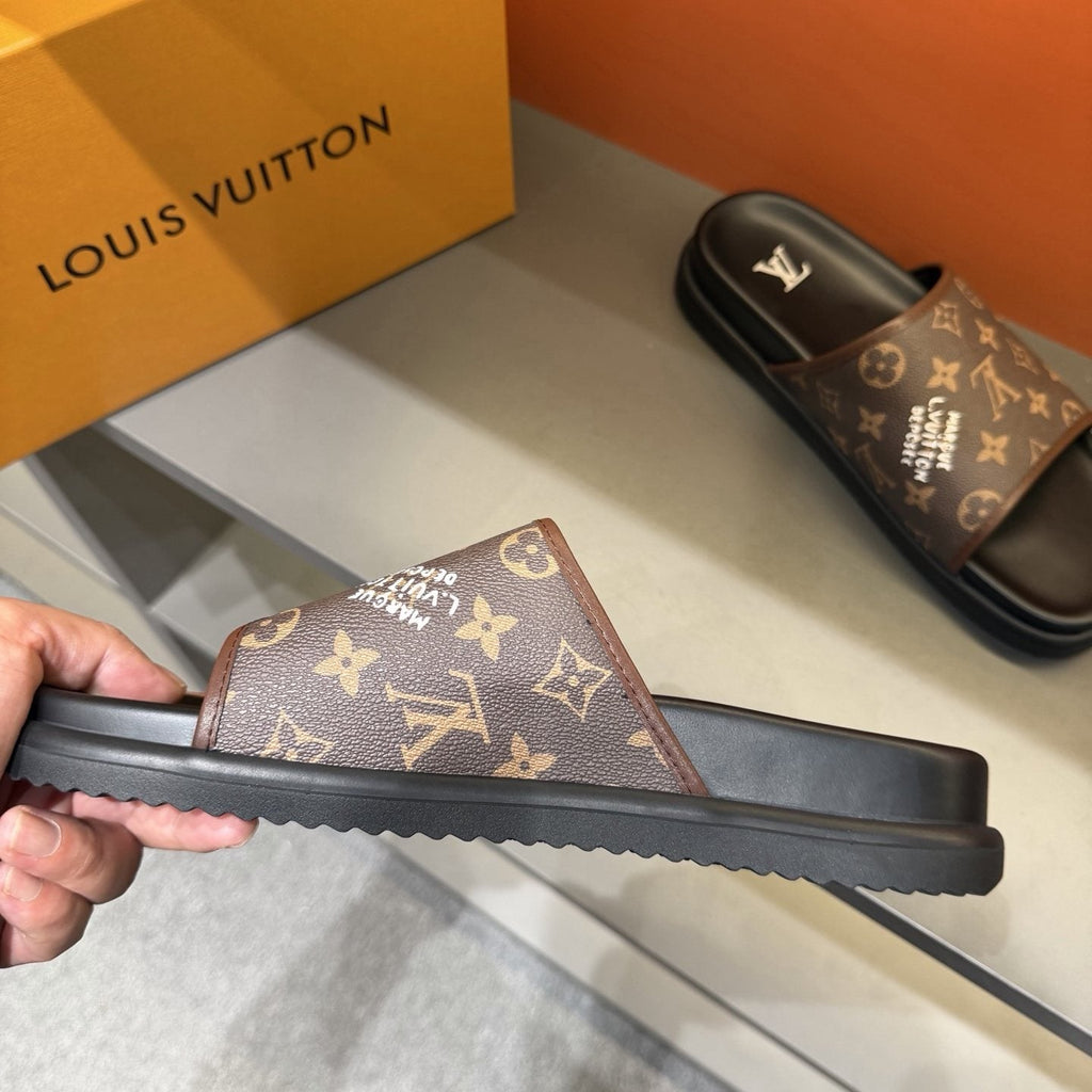 Louis Vuitton Monogram Slide Sandals — front