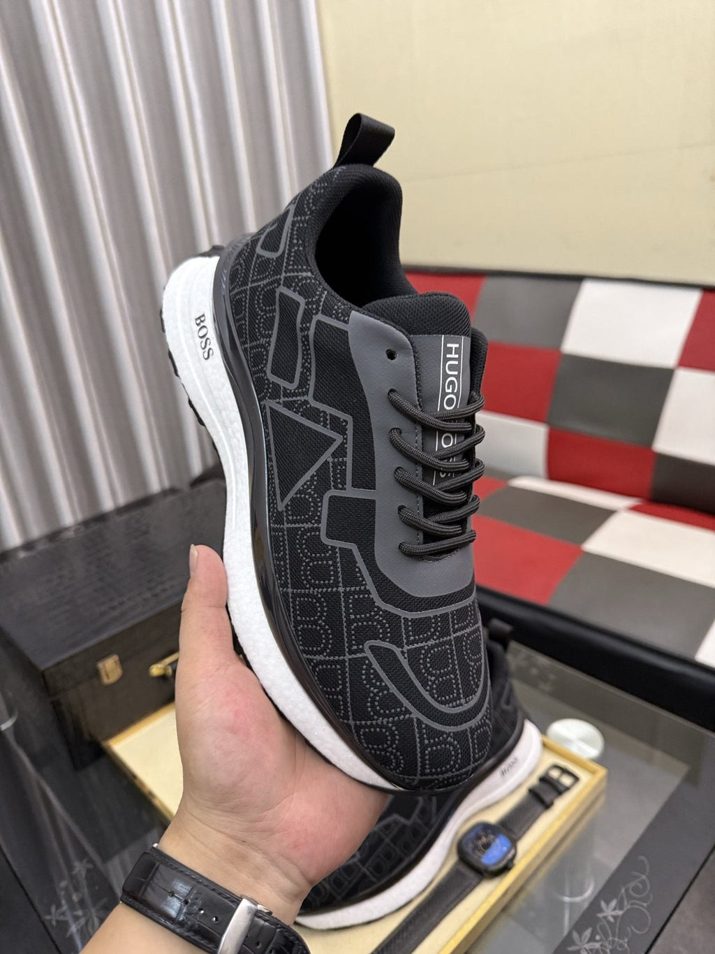 Hugo Boss Geometric Panel Sneakers — model