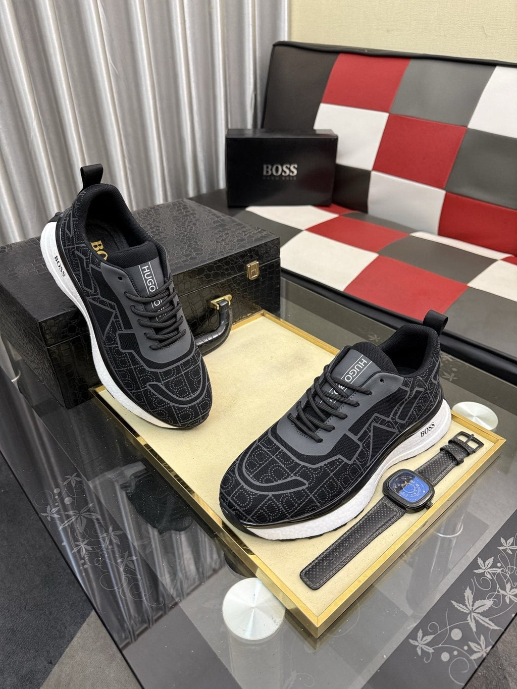 Hugo Boss Geometric Panel Sneakers — side