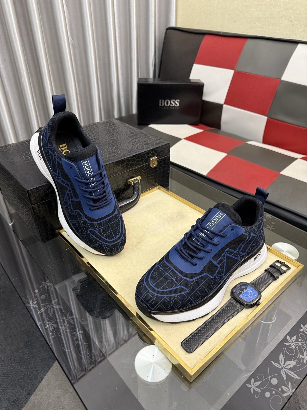 Hugo Boss Geometric Panel Sneakers — side