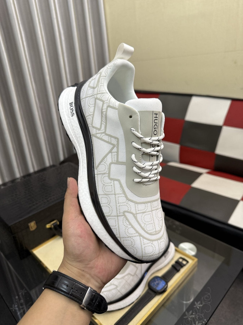 Hugo Boss Geometric Panel Sneakers — side