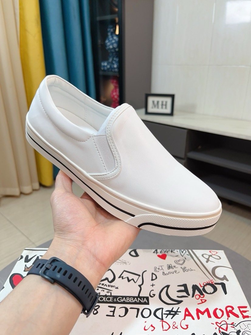 Dolce & Gabbana Striped Sole Slip-On Shoes — front