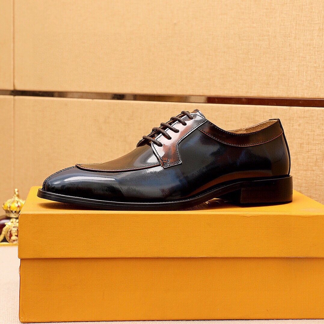 Louis Vuitton Dark Brown & Black Oxford Shoes — side