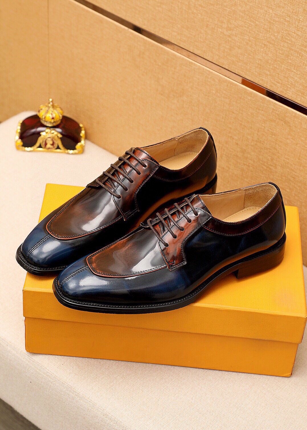 Louis Vuitton Dark Brown & Black Oxford Shoes — front