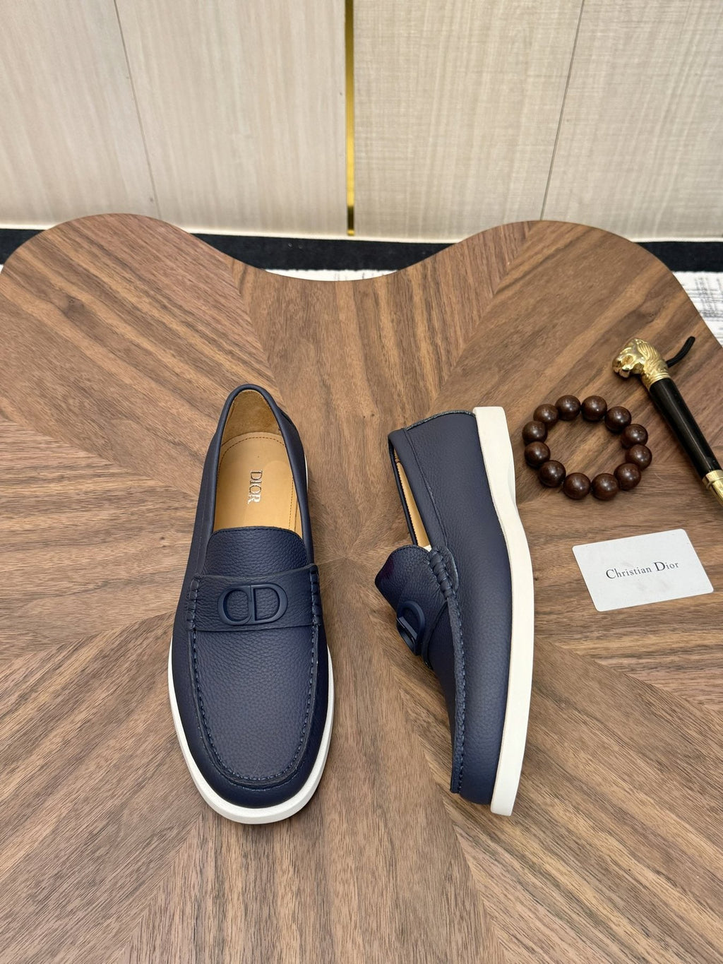 Dior Contrast-Sole Slip-On Loafers — side