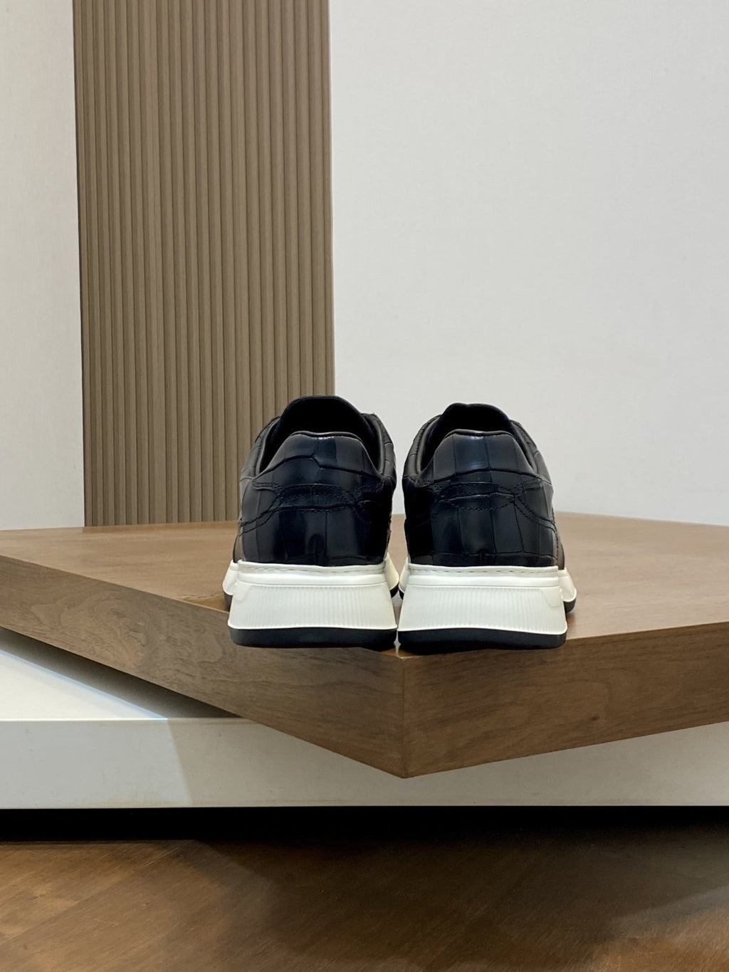 ZILLI Black Textured Low-Top Sneakers — back