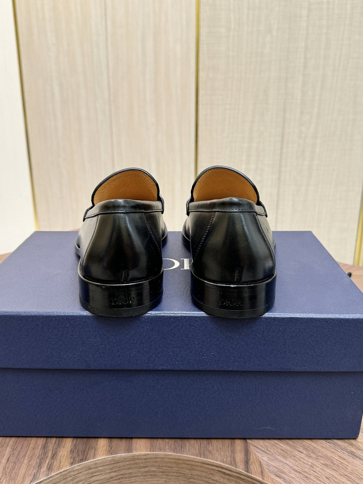 Dior Textured Leather Loafers — back